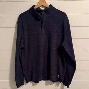 Johnnie-O Mens Henley Pullover Shirt Large Navy Long Sleeve Casual Knit